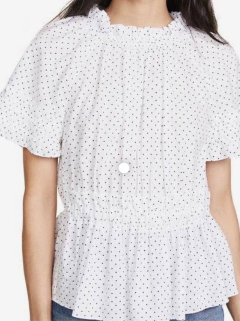 La Vie Rebecca Taylor Dahlia short sleeve dot top size S
